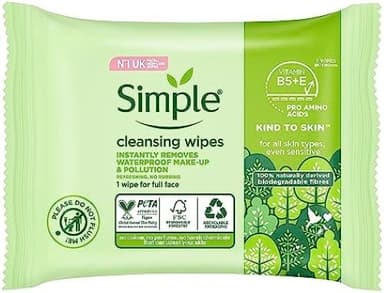 Simple cleansing facial wipes