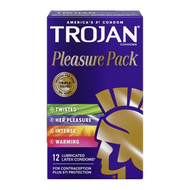 TROJAN PLEASURE X 12 LUBRICATED LATEX CONDOMS