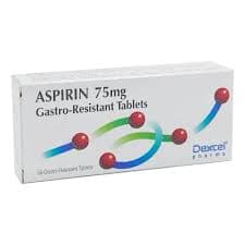 Dexcel Pharma Aspirin 75mg 56 tablets pack