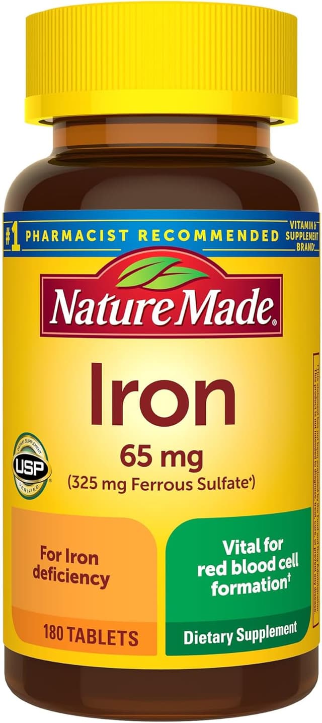 NATURE MADE IRON 65MG(325MG FERROUS SULFATE) X 180 TABS