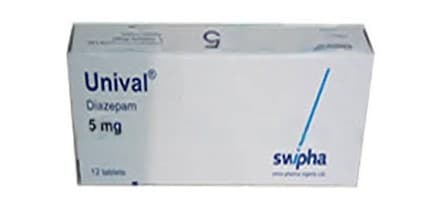 UNIVAL DIAZEPAM 5MG X 12 TABS