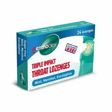 MENTHODEX TRIPLE IMPACT THROAT LOZENGES X 24 SACHET