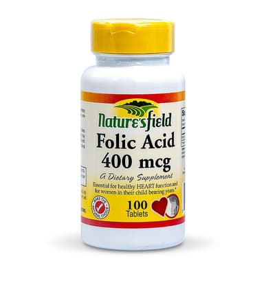 NATURES FIELD FOLIC ACID 400MCG X 100TABS