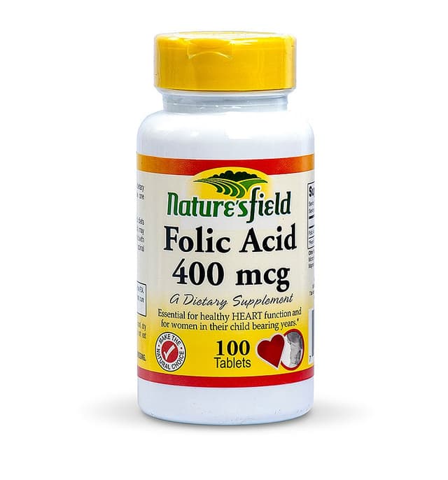 NATURES FIELD FOLIC ACID 400MCG X 100TABS